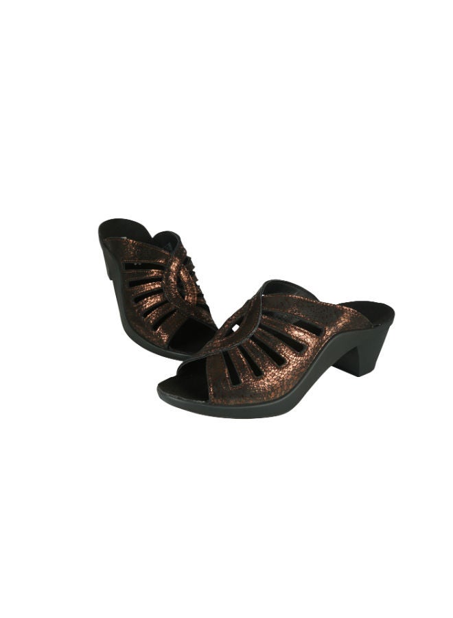 Romika Ladies Block Heel Sandals 27029-AR542 775 Bronze - Image 2