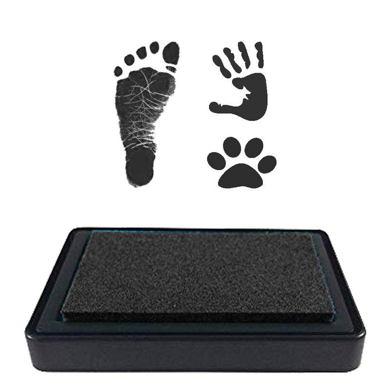 Lsushine Ink Pad for Baby Footprint, Baby Handprint, Paw Print Pad, Create Impressive Keepsake Stamp, Non-Toxic Ink pad, Perfect Baby Shower Registry Gift for Boys and Girls (Black) - Image 1