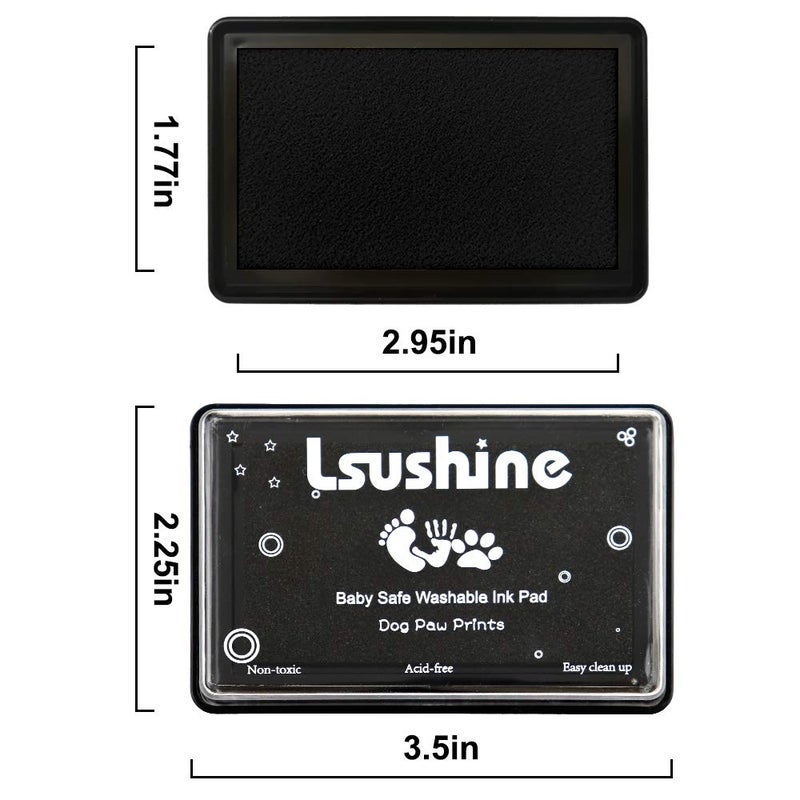 Lsushine Ink Pad for Baby Footprint, Baby Handprint, Paw Print Pad, Create Impressive Keepsake Stamp, Non-Toxic Ink pad, Perfect Baby Shower Registry Gift for Boys and Girls (Black) - Image 3