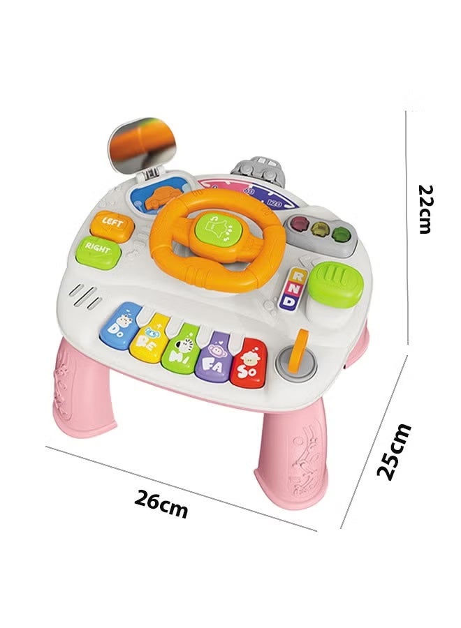 aiyingle Baby Toys (6-12 Months)   Baby Activity Table, Steering Wheel Toy Sensory Toy (1-3 Years Old Toddler), Early Childhood Activity Center Children's Birthday Gift, Children's Multifunctional Educational Toy (pink) - Image 2