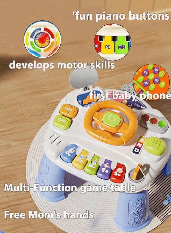 aiyingle Baby Toys (6-12 Months)   Baby Activity Table, Steering Wheel Toy Sensory Toy (1-3 Years Old Toddler), Early Childhood Activity Center Children's Birthday Gift, Children's Multifunctional Educational Toy (pink) - Image 1