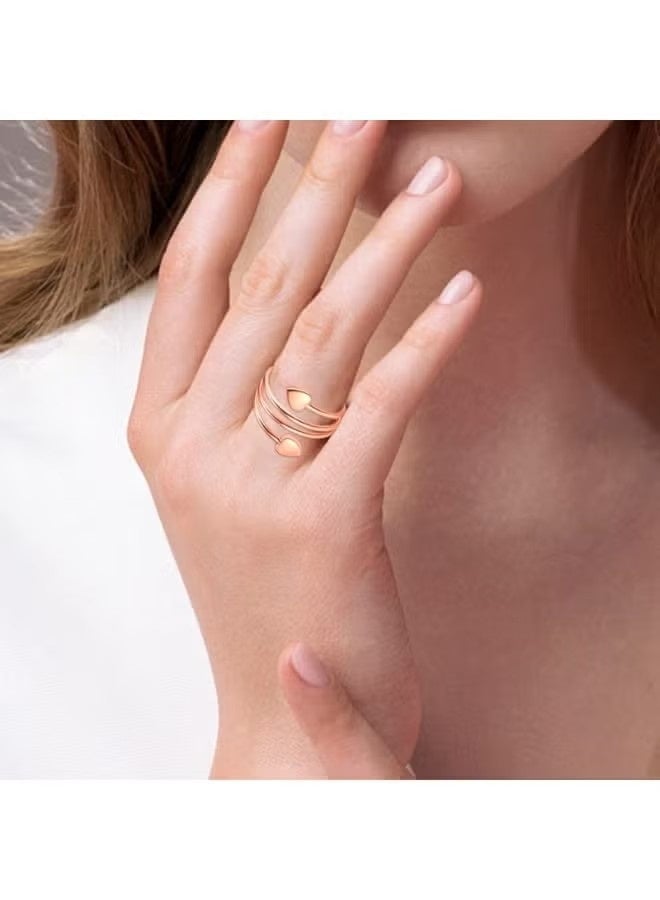 خاتم نحاسي من قطعتين للنساء قابل للتعديل، خاتم نحاسي عتيق نقي صلب - Image 4
