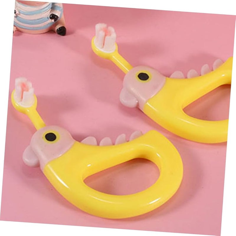 2Pcs Cartoon Chicken Soft Bristle Toothbrushes For Kids Gentle Cleaning Fun Design - Image 4