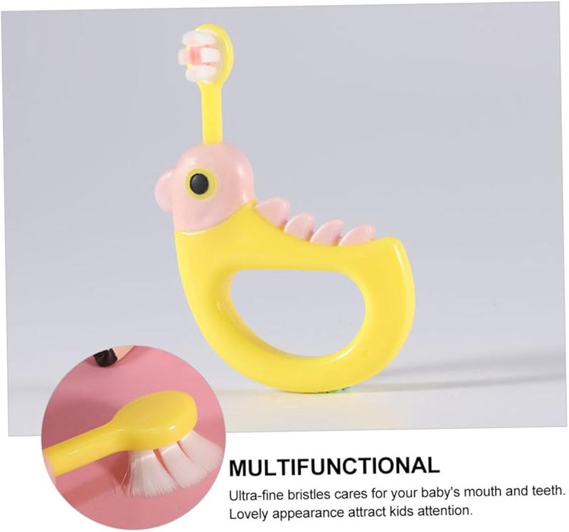 2Pcs Cartoon Chicken Soft Bristle Toothbrushes For Kids Gentle Cleaning Fun Design - Image 3