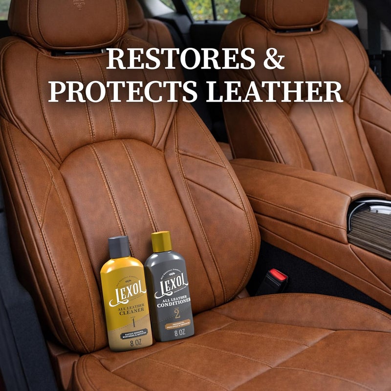 LEXOL All Leather Cleaner and Conditioner Kit for Car Seats and Interiors, Couches and Furniture, Shoes and Boots, Baseball Gloves and Horse Saddles, Two 8 oz Bottles and Two Sponges - Image 4
