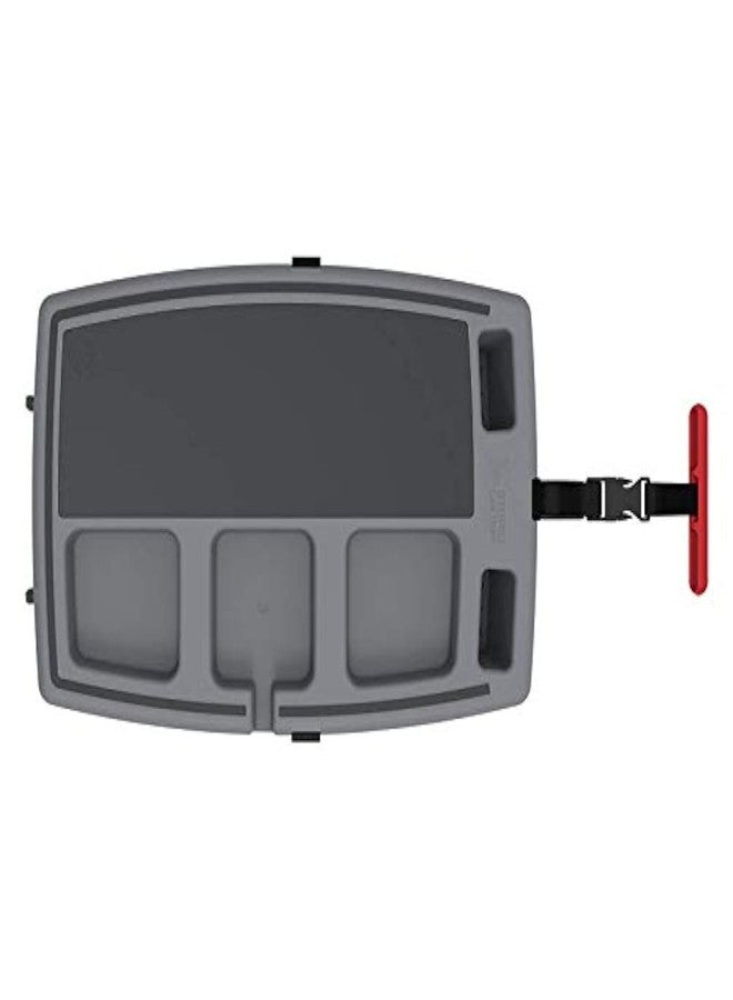 STUPID Car Tray - Elite Car Tray - Ultimate Car Organizer & Mobile Office - Silicone Adhesive Grip Mat & Detachable Quick-Release Seat Anchor - Includes 3 Elastic Straps - Dark Moon - Image 1