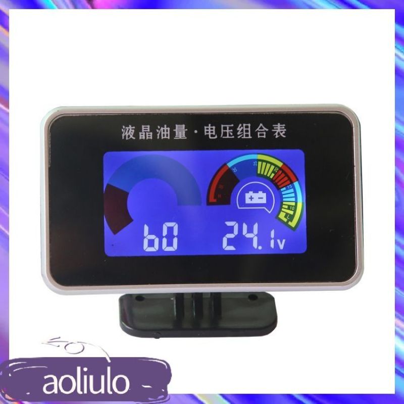 مقياس الوقود الرقمي: شاشة LCD سوداء مدمجة - مقياس جهد كهربائي للسيارات للسيارات والشاحنات والمركبات الزراعية - Image 5