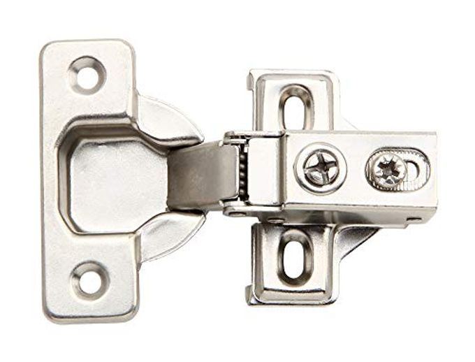 Silverline 2 Pack Soft Close 1/2 Inch Overlay Short Arm Kitchen Cabinet Hinges, Brushed Nickel 95 Opening Degree Concealed Face Frame Door Hinges with Mounting Screws