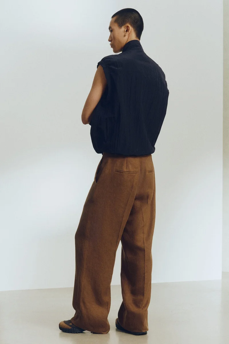 H&M  Loose Fit Linen trousers for Men | Best Price UAE