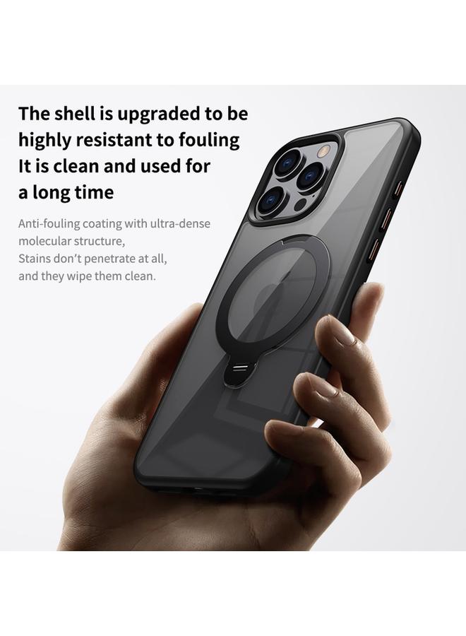 Zaboon Case For iPhone 12 Pro Max Transparent MagSafe Magnetic Rotating Ring Holder Phone Case - Image 3