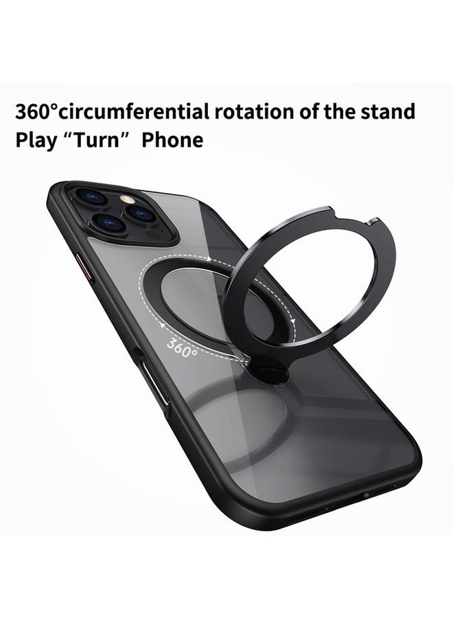 Zaboon Case For iPhone 12 Pro Max Transparent MagSafe Magnetic Rotating Ring Holder Phone Case - Image 5