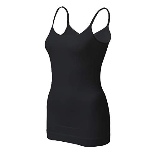 EUYZOU Women's Tummy Control Shapewear Tank Tops - Seamless Body Shaper Compression Top - Black XL - Image 1