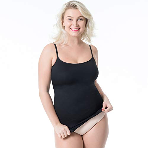 EUYZOU Women's Tummy Control Shapewear Tank Tops - Seamless Body Shaper Compression Top - Black XL - Image 2