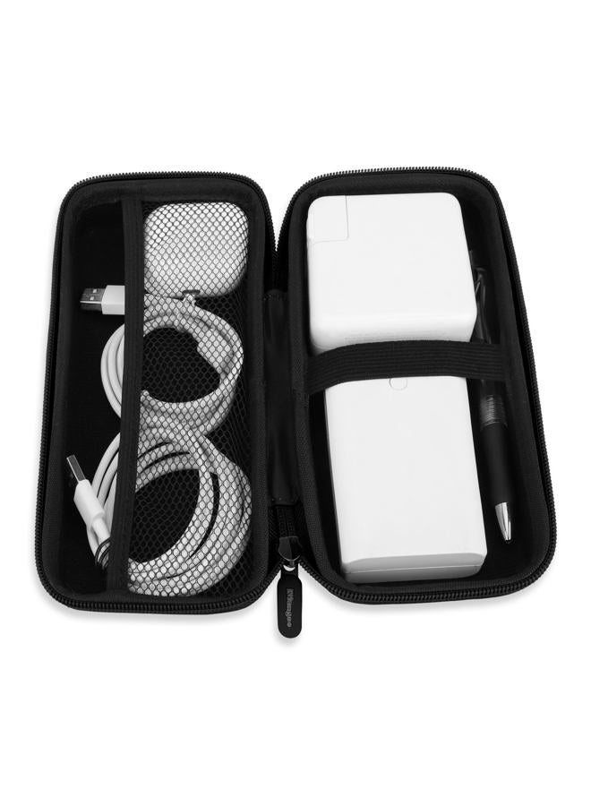 iMangoo Electronics Organizer Travel Case Travel Essentials for Women Pouch Tech Purse Hard Protective Shockproof Carrying Charger Power Bank Cable Accessories, 8.5x4.5x2 In (Black) - Image 4