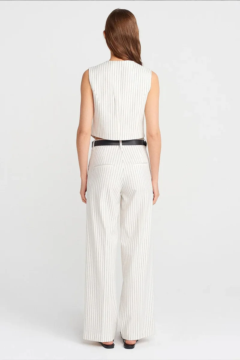 Dilvin Dusty White DILVIN Women's Straight-leg Trousers for Women | Best Price UAE