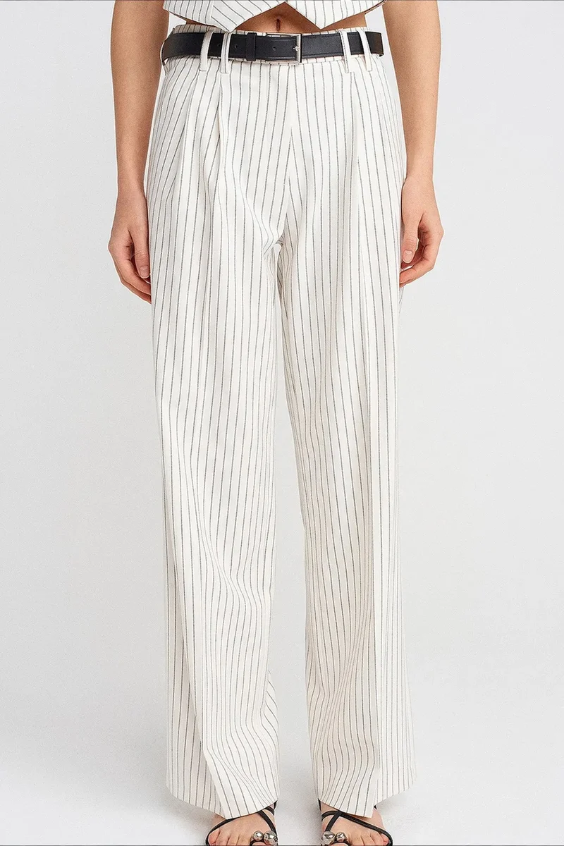 Dilvin Dusty White DILVIN Women's Straight-leg Trousers for Women | Best Price UAE