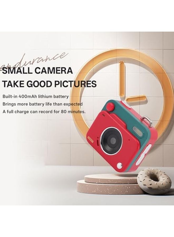 Red Small Digital Camera 1080p 48mp Point Shoot OTG Real Time Sharing Auto Cycle Recording - Image 4