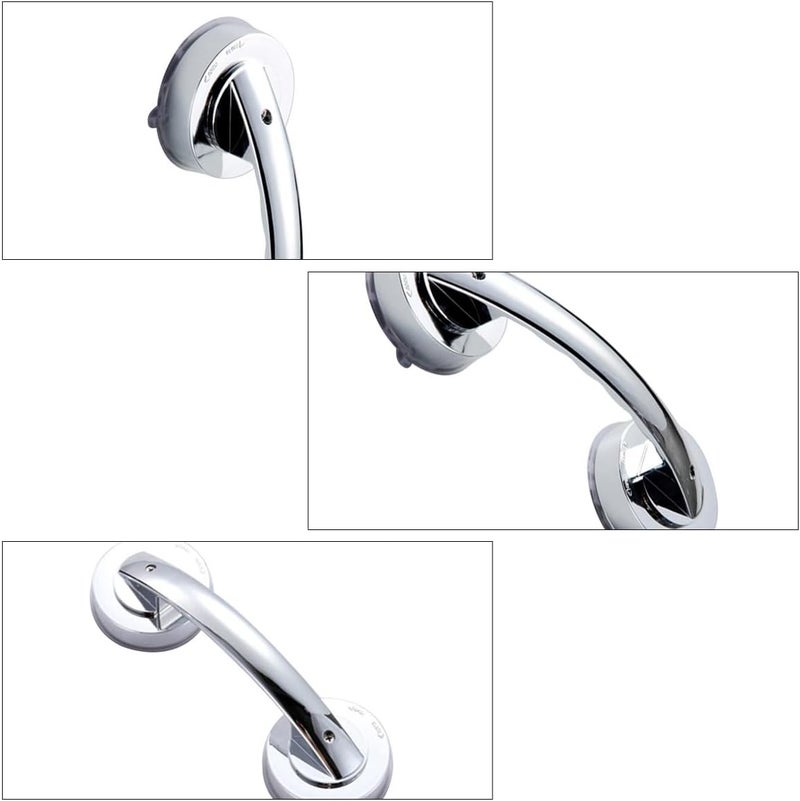 Suction Cup Grab Bar with Screws Bathroom Safety Handle Plastic Suction Shower Handle for Elderly Toilet Support Aid Bath Grab Rail - Image 3