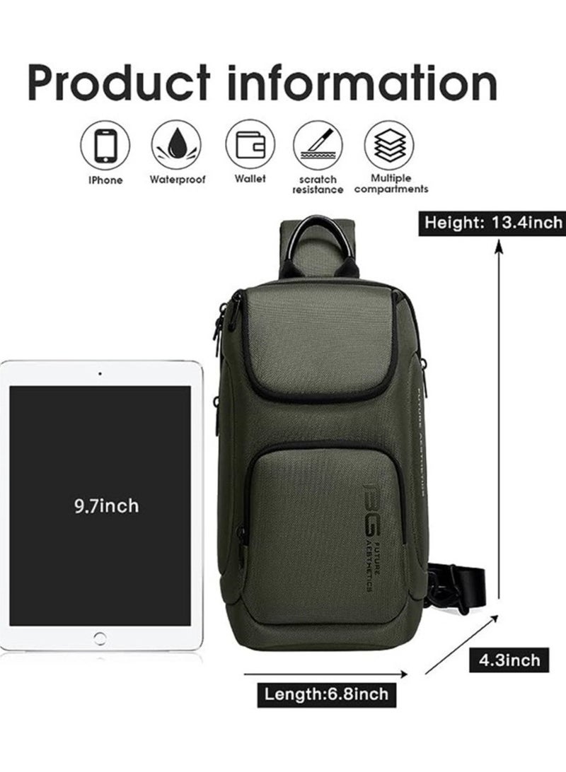 BANGE حقيبة باندج السلينج، حقيبة صدر للرجال مقاومة للماء، حقائب كتف، حقيبة ظهر متقاطعة للرجال أو النساء - Image 2