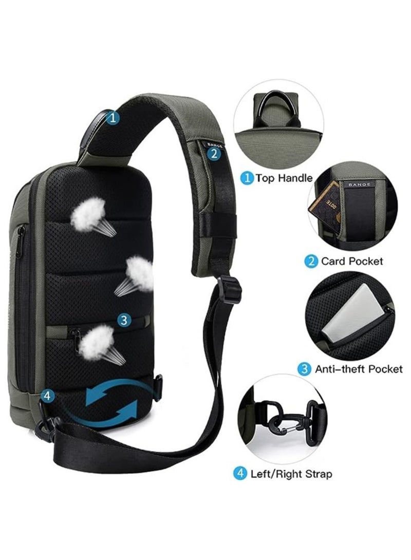 BANGE حقيبة باندج السلينج، حقيبة صدر للرجال مقاومة للماء، حقائب كتف، حقيبة ظهر متقاطعة للرجال أو النساء - Image 4