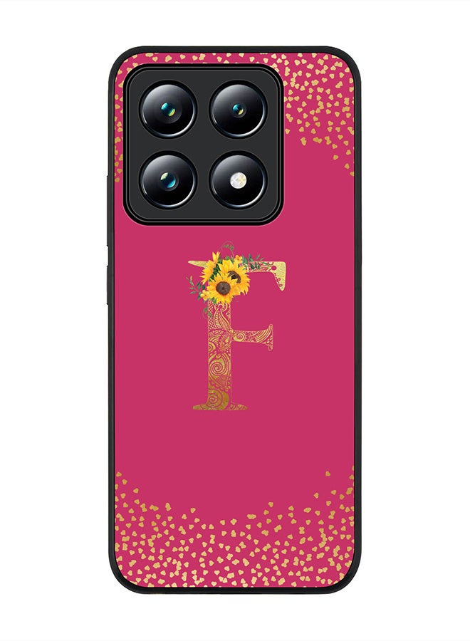 Stylizedd For Xiaomi 14T pro Case,Slim fit Camera Protection, Shockproof Thin Phone cover - Custom Floral Monogram - F ( Deep Pink ) - Image 1