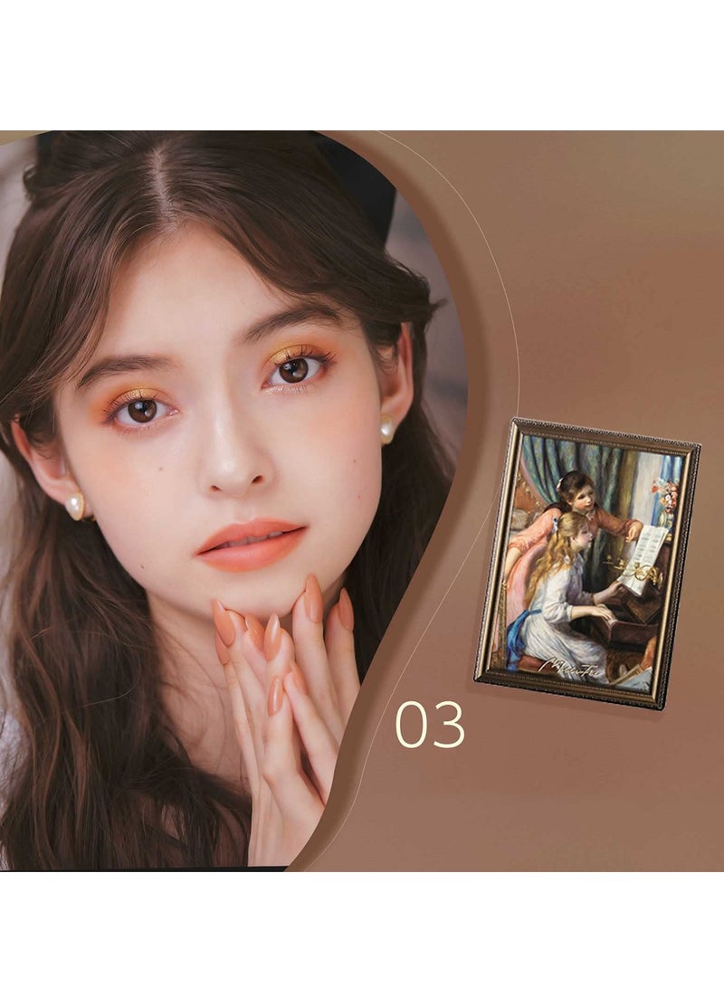 MilleFee Painting Eyeshadow Palette 6 Shades Matte and Shimmer Finishes Pressed Powder Makeup Palette-03 Young Girls At The Piano - Image 3