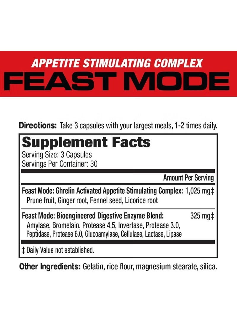 ماسيلميدز Musclemeds، Feast Mode، حبوب زيادة الوزن، 90 كبسولة، 30 حصة - Image 2