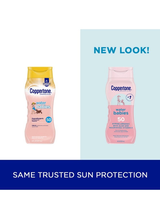 Coppertone Water Babies Sunscreen Lotion SPF 50, Pediatrician Recommended Water Resistant, 8 Fl Oz Bottle (Pack of 12) - Image 2