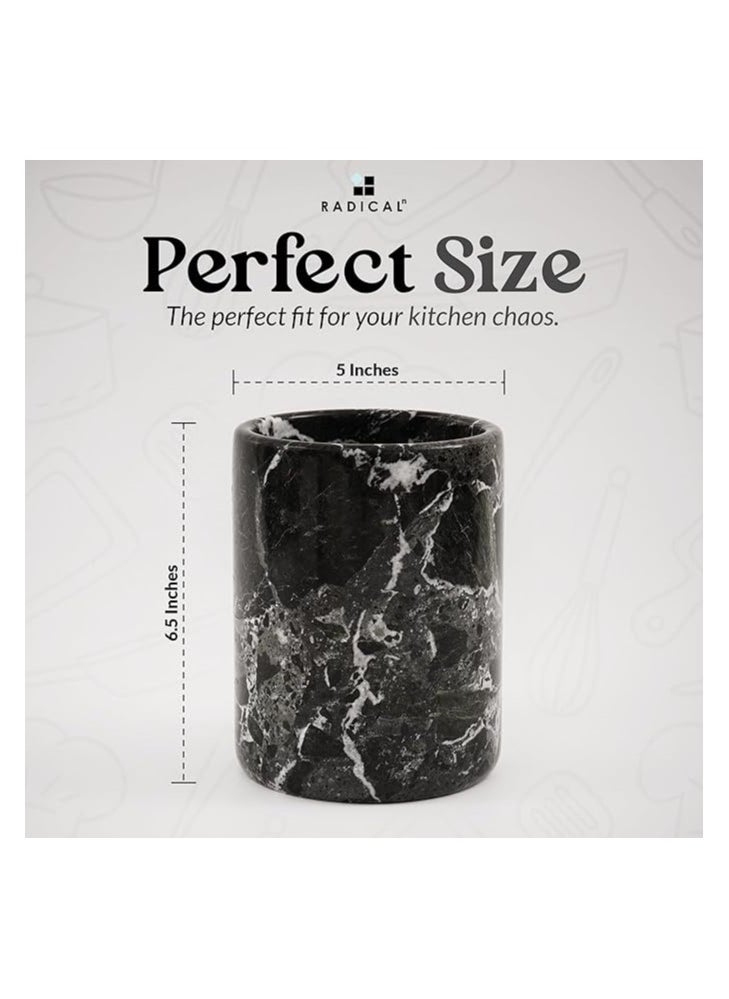 RADICALn - RADICALn Handmade Marble Black Utensil Holder Kitchen Organizer Home Accessories - Image 1