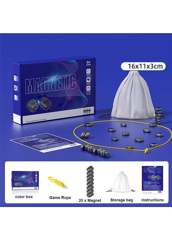 Halamodo Magnetic Chess Game, Magnetic Chess Game with Stones, Magnet Game with String, 2 Player Party Travel Fun Games Table Top Magnet Strategy Game - Image 2