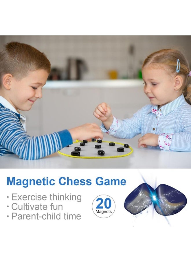 Halamodo Magnetic Chess Game, Magnetic Chess Game with Stones, Magnet Game with String, 2 Player Party Travel Fun Games Table Top Magnet Strategy Game - Image 3