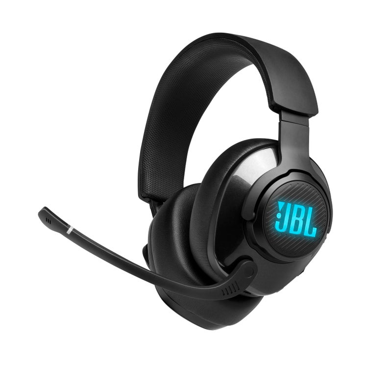 JBL Quantum 400 - Wired over-ear gaming headset with game-chat balance dial, JBL QuantumSURROUND and DTS, Voice focus directional flip-up mic and memory foam ear cushions (Black) - Image 1