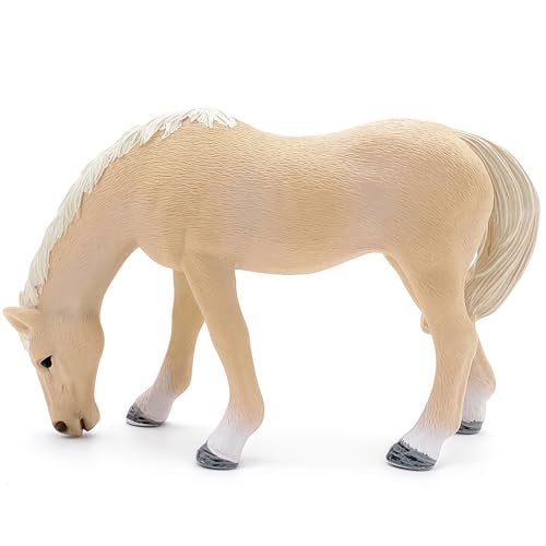 Higherbros Horse Toy for Kids and Toddlers Farm Animal Horse Figurine for Birthday Cake Topper Garden Decoration Party Favors Kids School Project Beige - Image 1