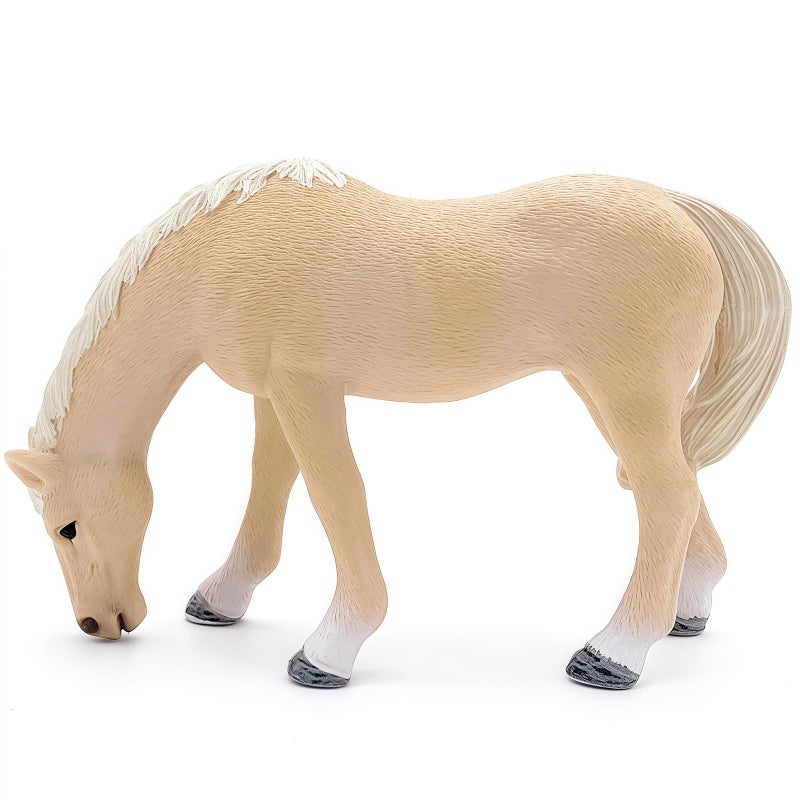Higherbros Horse Toy for Kids and Toddlers Farm Animal Horse Figurine for Birthday Cake Topper Garden Decoration Party Favors Kids School Project Beige - Image 2