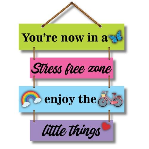 Art Monk You r now in a stress free zone wall hanging item for Living Room Bedroom Home Decor Gifts Quotes Decor Item Wall Art For Hall Mdf Wall Decoration - Image 1