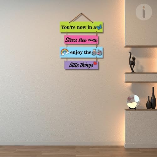 Art Monk You r now in a stress free zone wall hanging item for Living Room Bedroom Home Decor Gifts Quotes Decor Item Wall Art For Hall Mdf Wall Decoration - Image 3