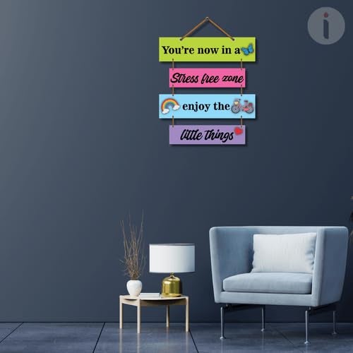 Art Monk You r now in a stress free zone wall hanging item for Living Room Bedroom Home Decor Gifts Quotes Decor Item Wall Art For Hall Mdf Wall Decoration - Image 4