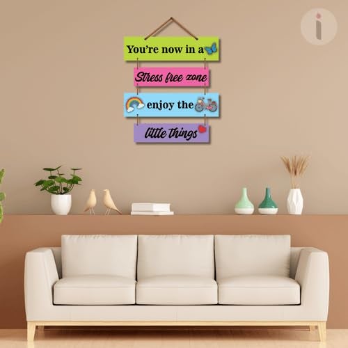 Art Monk You r now in a stress free zone wall hanging item for Living Room Bedroom Home Decor Gifts Quotes Decor Item Wall Art For Hall Mdf Wall Decoration - Image 2