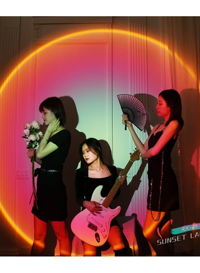 Usb Sunset Lamp Rainbow Atmosphere Sunset Projector Lights For Room Decoration Home Bedroom Decor Led Night Light Table Lamp - Image 5