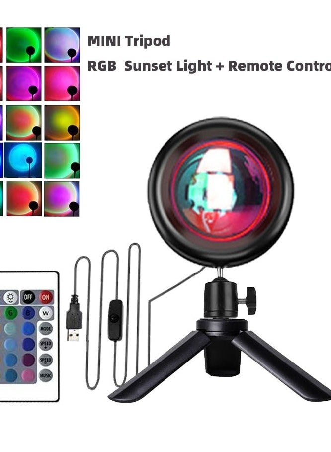 Usb Sunset Lamp Rainbow Atmosphere Sunset Projector Lights For Room Decoration Home Bedroom Decor Led Night Light Table Lamp - Image 2