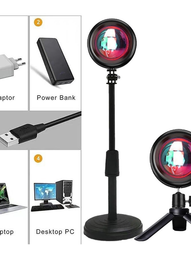 Usb Sunset Lamp Rainbow Atmosphere Sunset Projector Lights For Room Decoration Home Bedroom Decor Led Night Light Table Lamp - Image 3