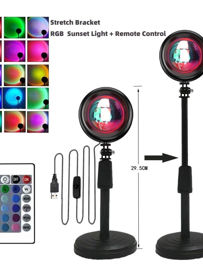 Usb Sunset Lamp Rainbow Atmosphere Sunset Projector Lights For Room Decoration Home Bedroom Decor Led Night Light Table Lamp - Image 1