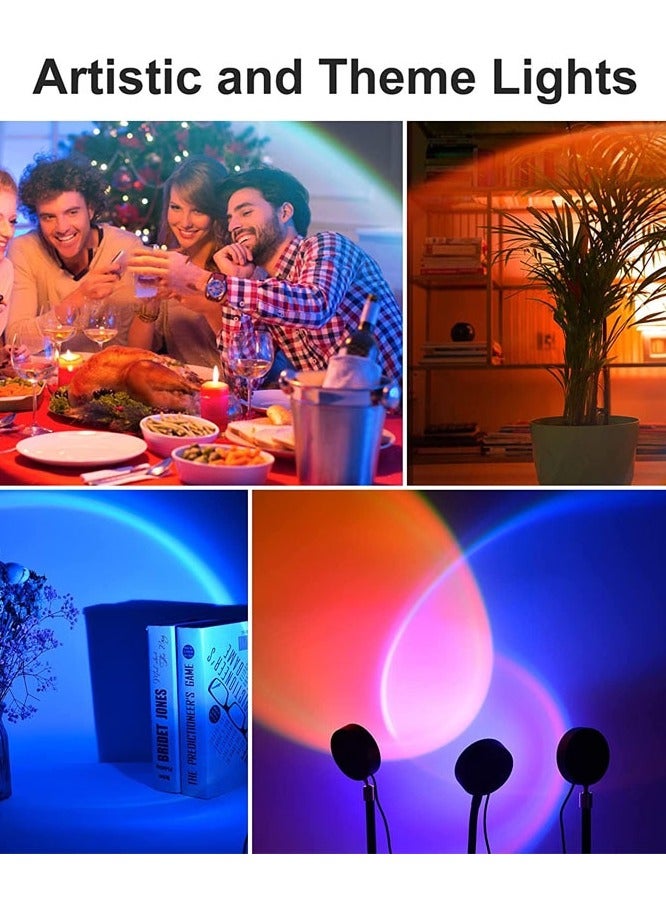 Usb Sunset Lamp Rainbow Atmosphere Sunset Projector Lights For Room Decoration Home Bedroom Decor Led Night Light Table Lamp - Image 4