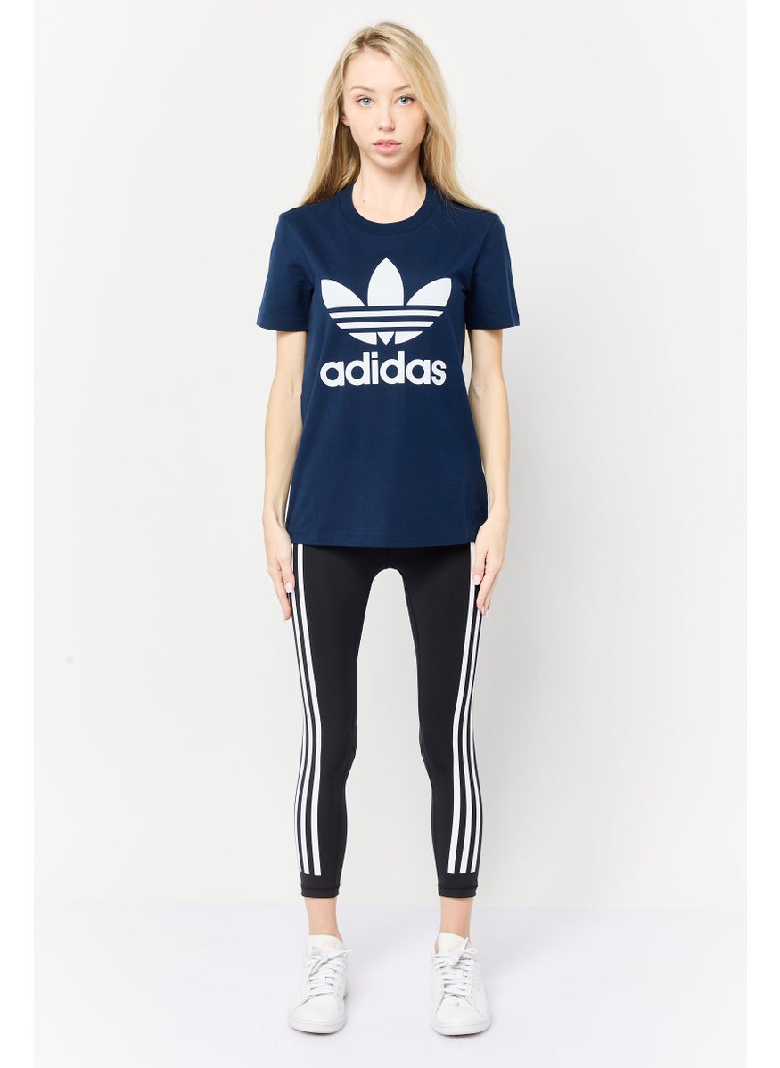 adidas Originals Women Sportswear Fit Brand Logo Outdoor T-Shirt, Navy  - Image 3