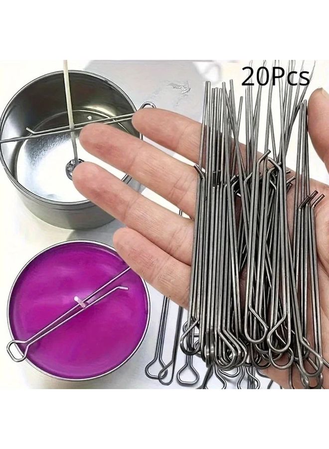20 قطعة من حوامل الفتيل ومشابك التثبيت لأدوات صنع الشموع DIY - Image 1