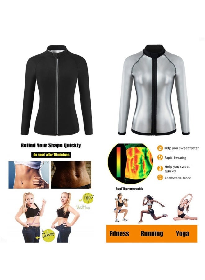 Jourvent Women’s Sauna Sweat Suit – 2-Piece Set (Jacket + Pants) – Premium Fabric For Enhanced Sweating & Body Shaping - Image 3