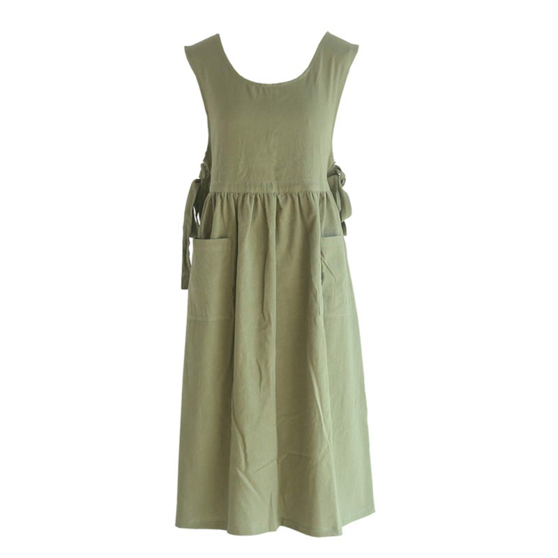 KKTOCHVC Premium Plus Size Apron Adjustable Waistline Bib ApronSoft Cotton Blend Apron with Pockets Light Green