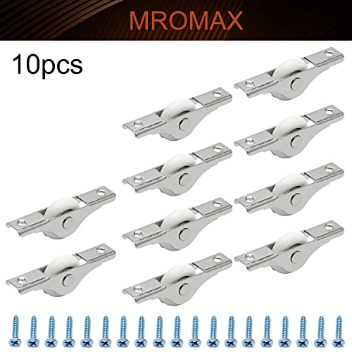 MroMax 10Pcs 23mm/0.91" Dia Screen Door Rollers Nylon White Sliding Wheel Electroplating Sliding Wheel with Stainless Steel Shell for Garage Screen Door - Image 4