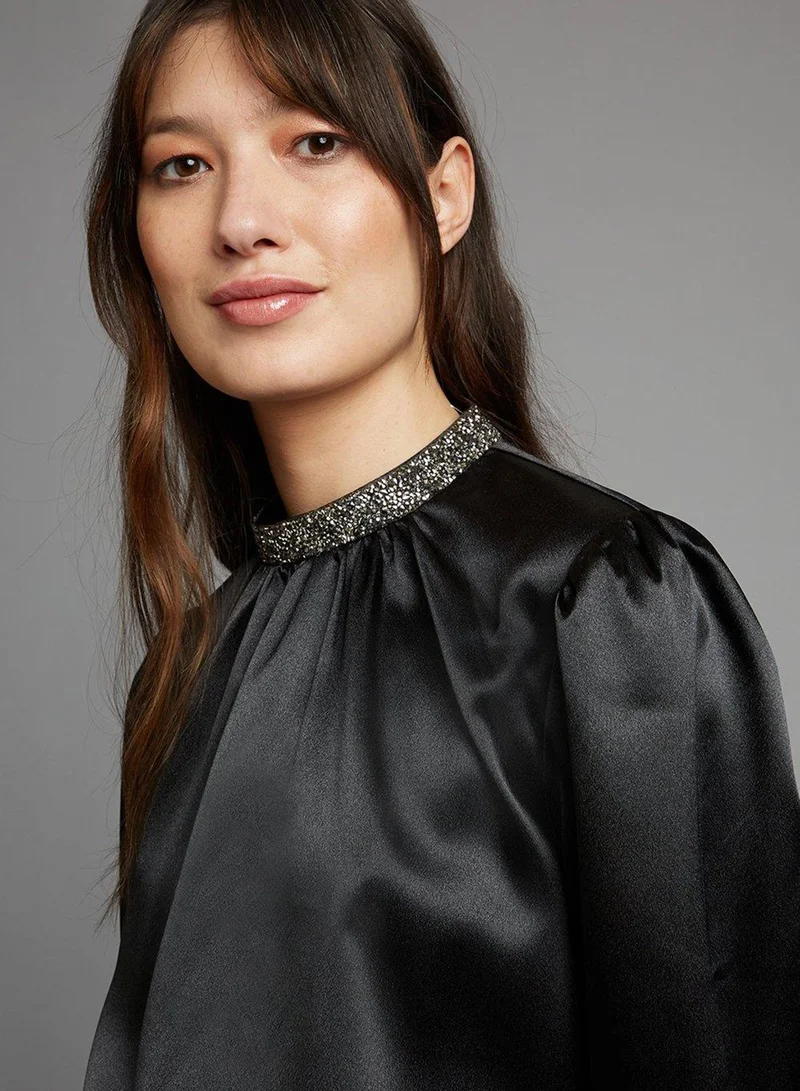 DOROTHY PERKINS High Neck Balloon Sleeve Top