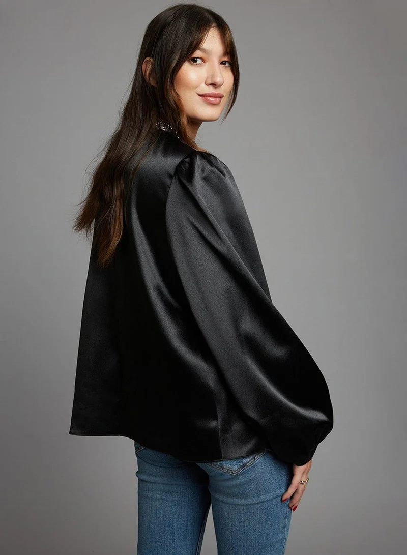 DOROTHY PERKINS High Neck Balloon Sleeve Top